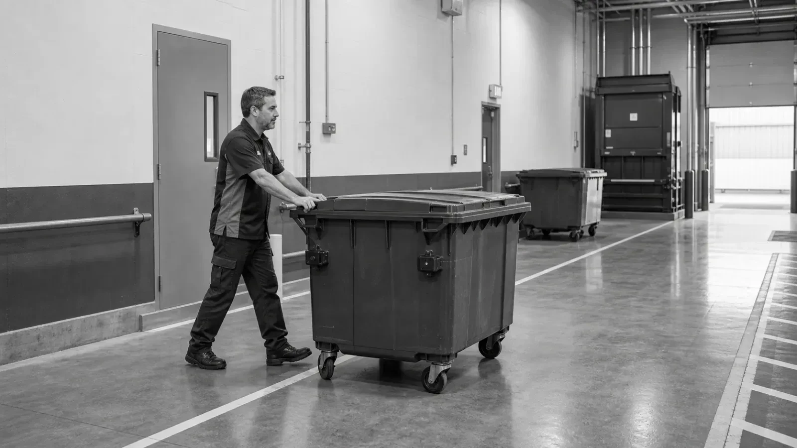 Containers, bins and equipment moved without excessive manual effort