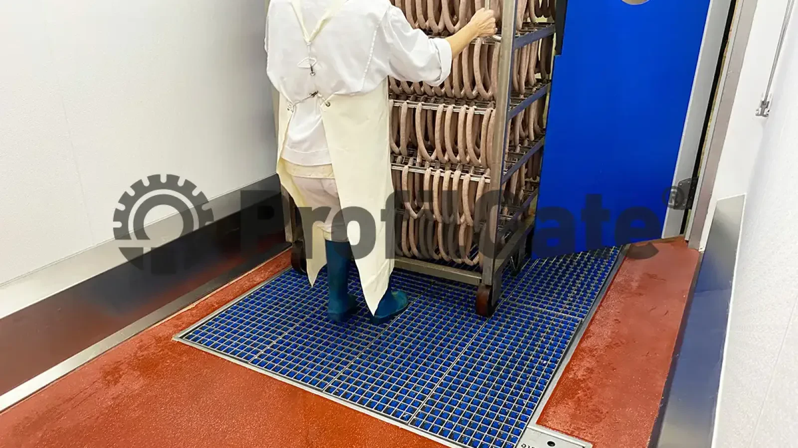 Rack trolley on the hygiene route