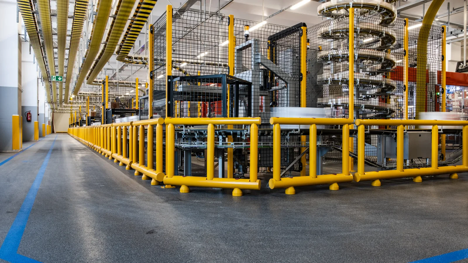 Separated route beside pallet storage