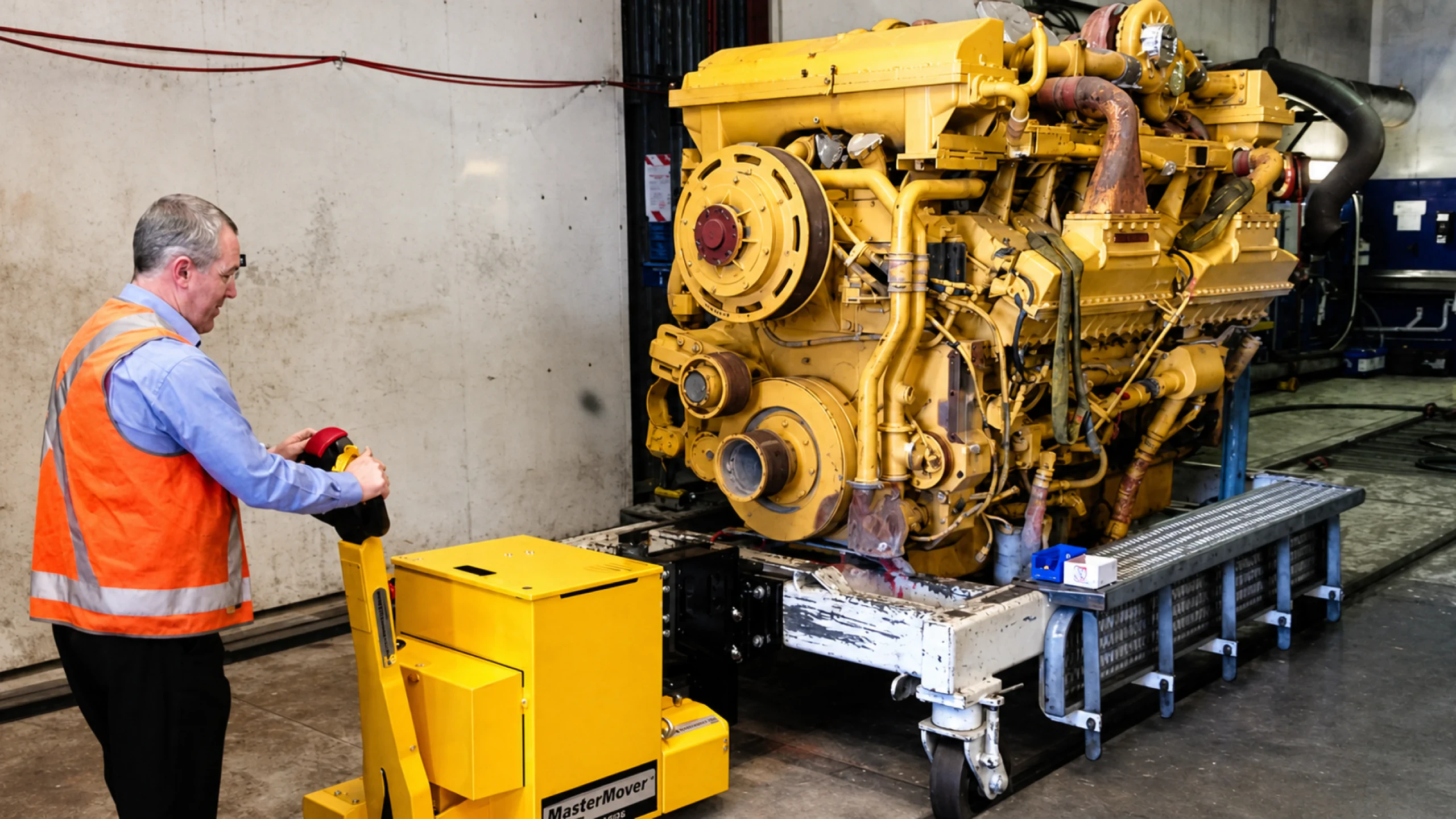 large engines on a trolley