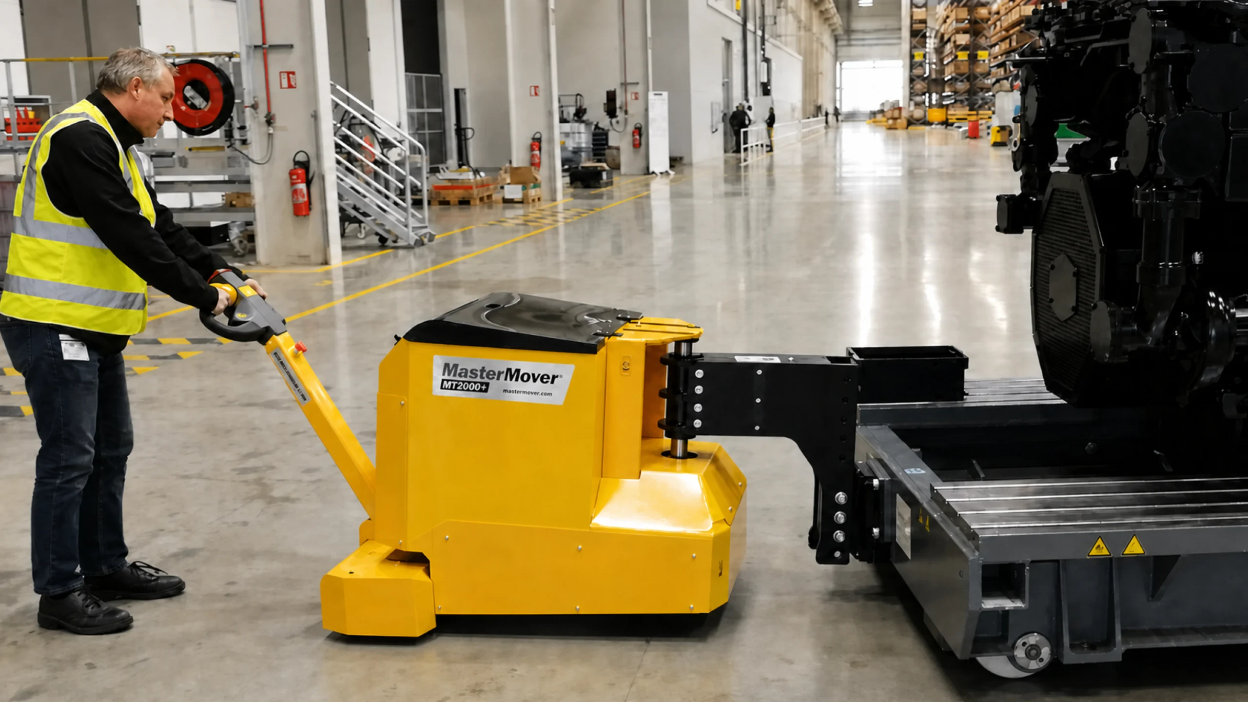 heavy equipment in a factory hall
