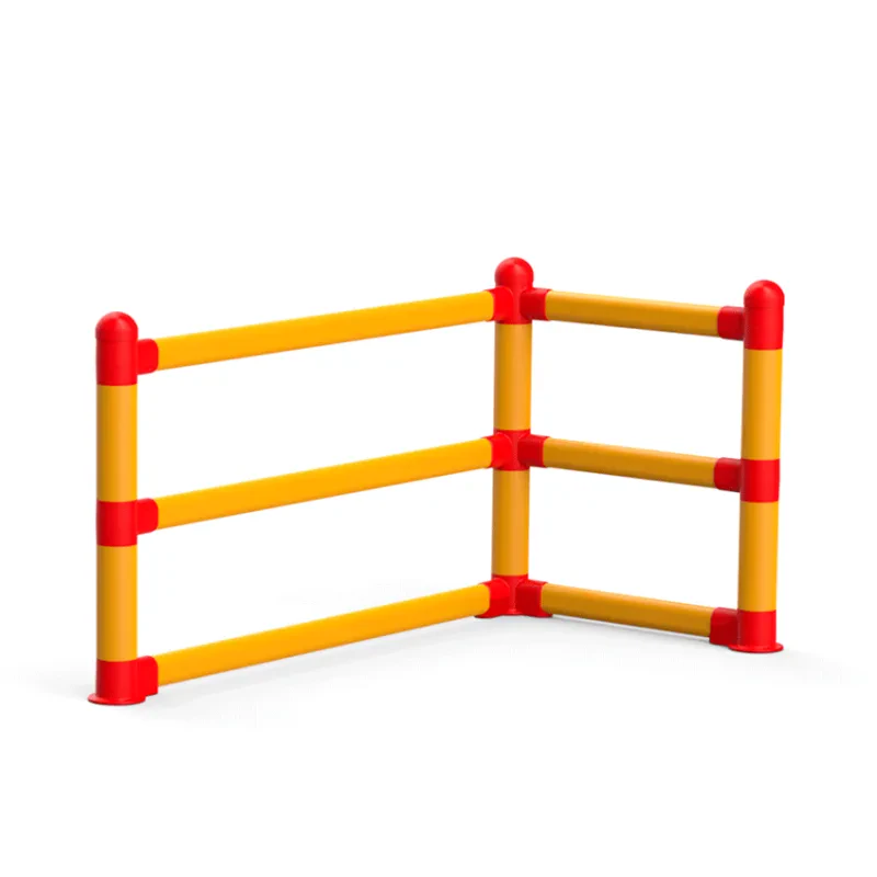 Triple pedestrian traffic segregation barrier